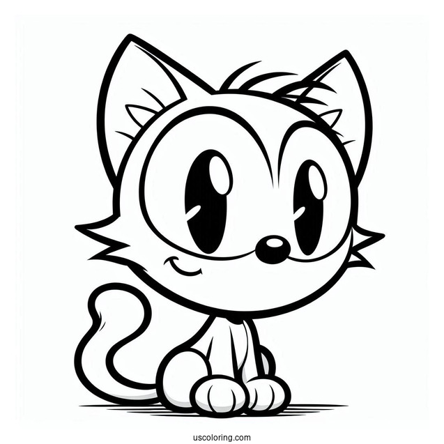 Easy Outline Of Felix The Cat Coloring Sheet