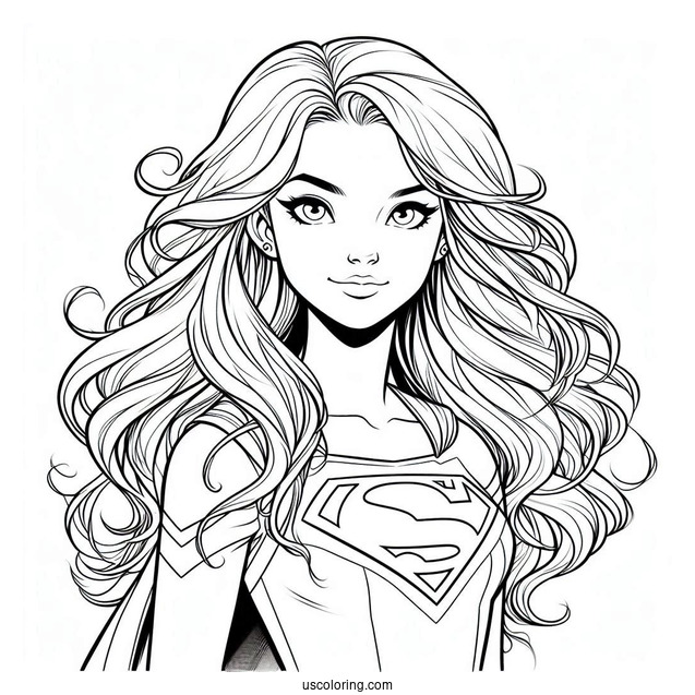 Young Kara Zor El Supergirl Coloring Page For Kids