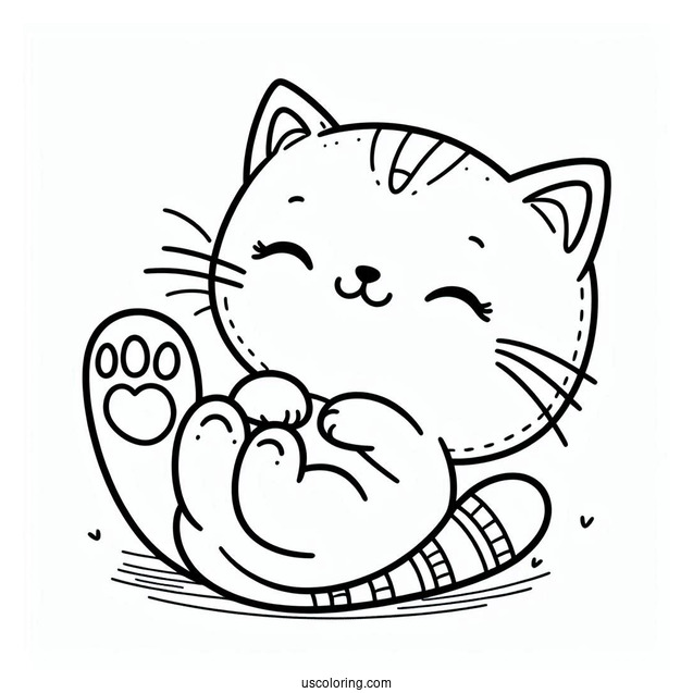 Smiling Critters Coloring Page Of Simple CatNap Outline