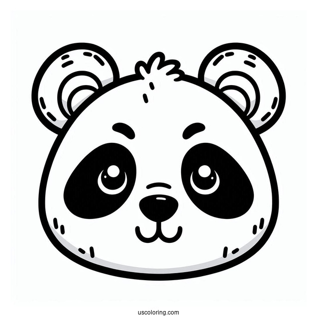 Outline Of Panda Head To Color