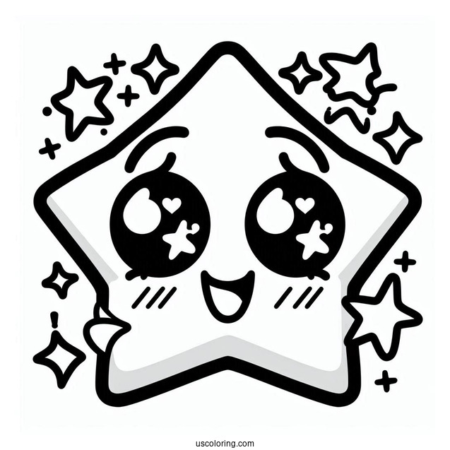 Star Struck Emoji Coloring Page