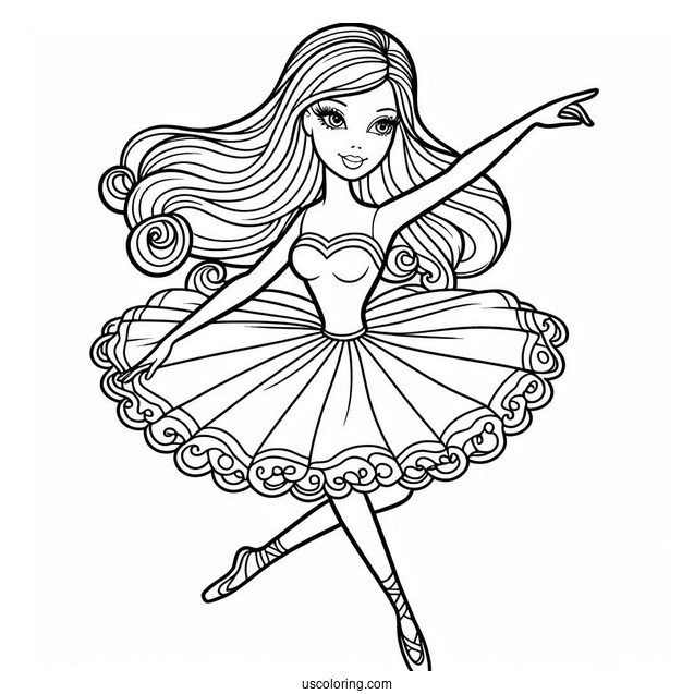 Ballerina Barbie Coloring PAge