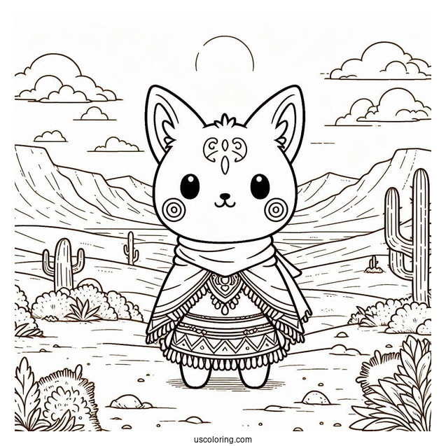 Sprunki Coloring Page Of Tunner Standing In The Desert