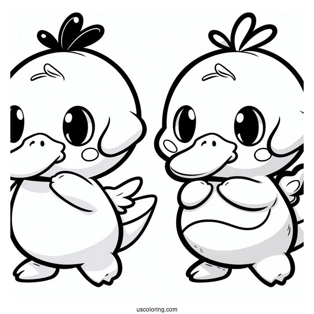 Cute Chibi Psyduck Coloring Page