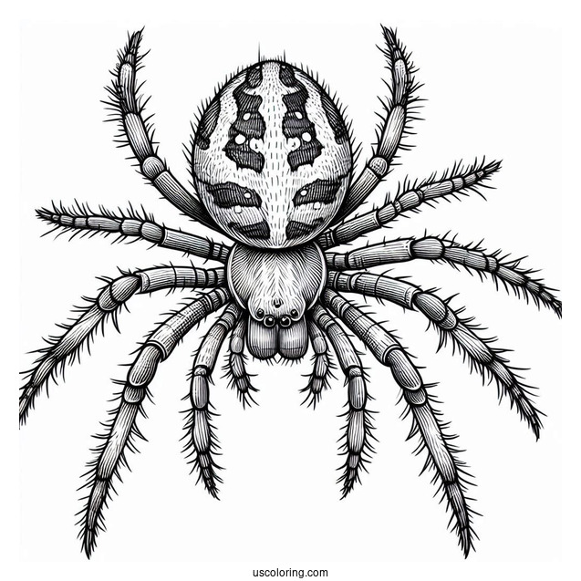 European Garden Spider Coloring Page