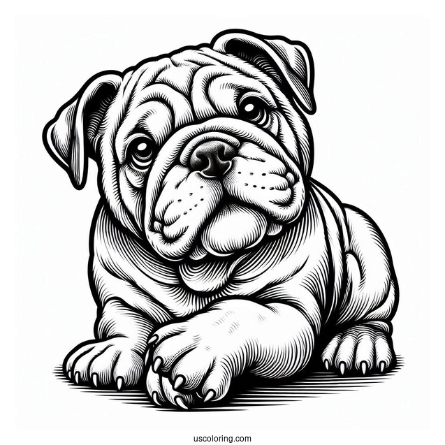 Bulldog In Play Bow Pose