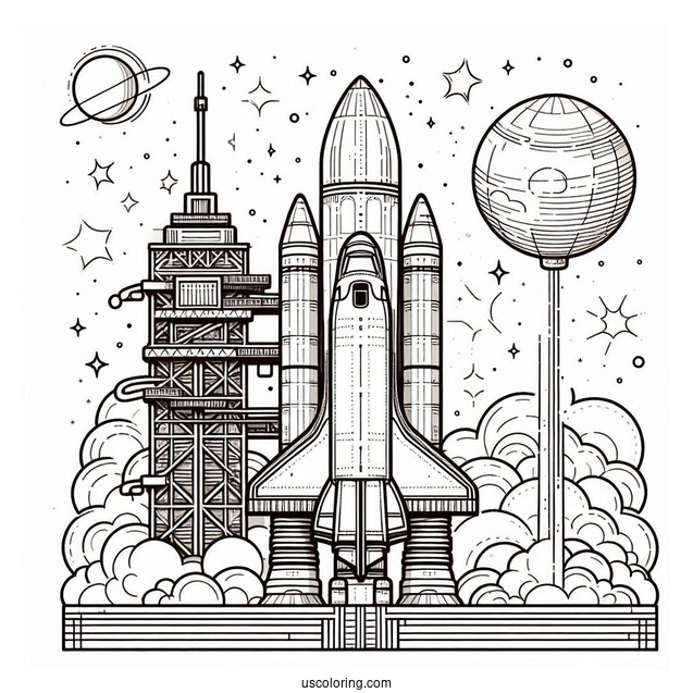 SLS Block 1 NASA Rocket Coloring Page