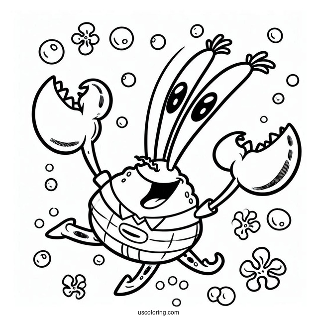 Pearl Krabs Jumping Coloring Page