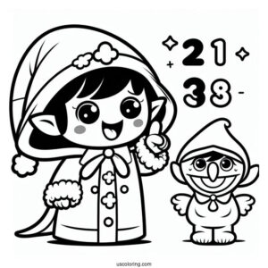 Kawaii Chibi Count Von Count Coloring Page For Preschoolers