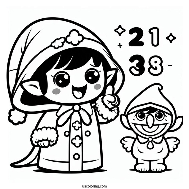 Kawaii Chibi Count Von Count Coloring Page For Preschoolers
