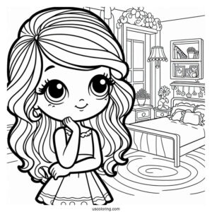 Polly Pocket Coloring Page In Her Bedroom For Kids