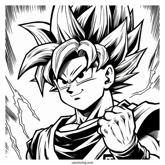 Super Saiyan Gogeta Coloring Sheet