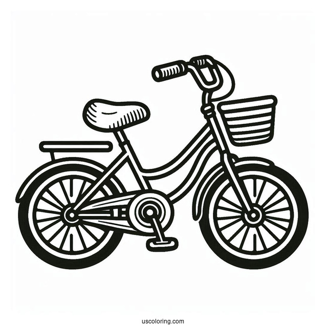 Children's Bicycle Coloring Page
