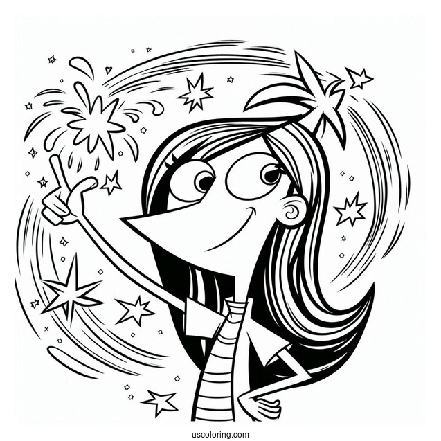 Phineas And Ferb Coloring Page Of Vanessa Doofenshmirtz