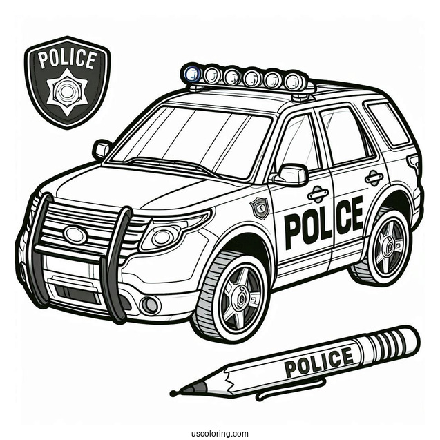 Coloring Page Of Police Car For Preschoolers