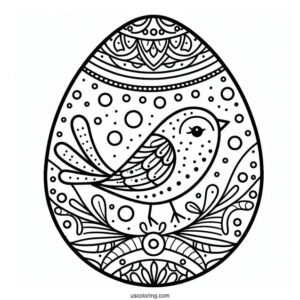 Bird And Polka Dots Easter Egg Design