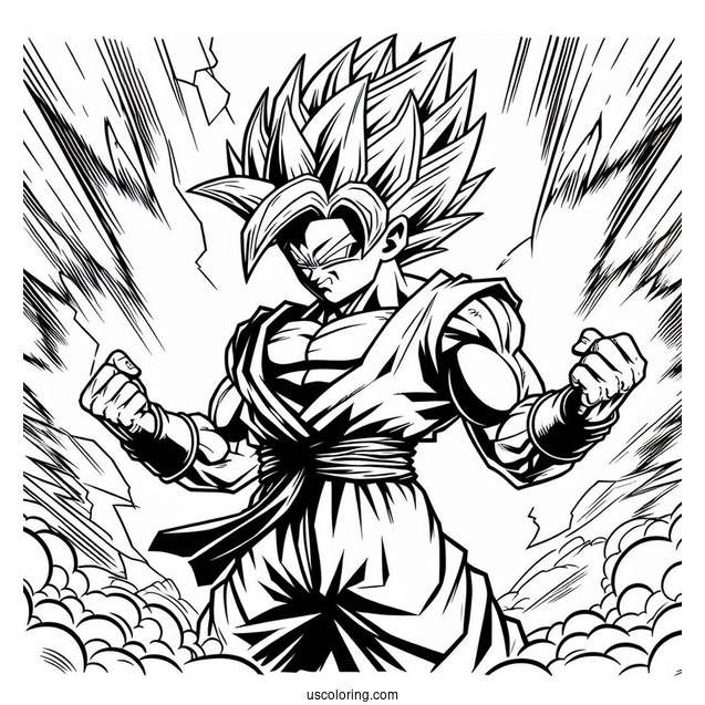 Super Saiyan Gogeta Coloring Sheet