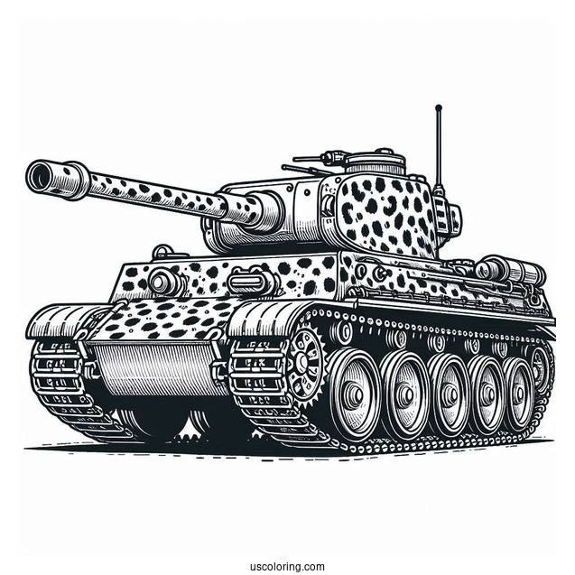 Detailed Coloring Page Of Leopard 2A7A1. German Tankpdf