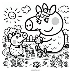 Peppa Pig Playing With Suzy Sheep
