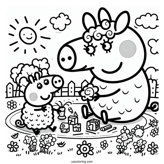 Peppa Pig Playing With Suzy Sheep