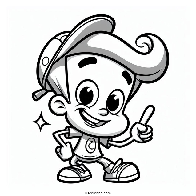 Nickelodeon Coloring Page Of Easy Jimmy Neutron For Preschoolers