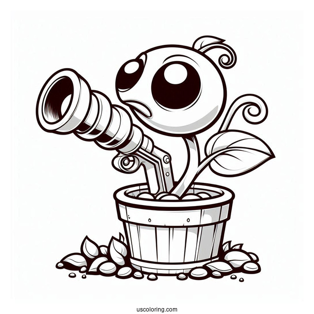 Coloring Page Of Peashooter
