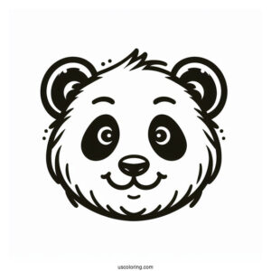 Outline Of Panda Head To Color
