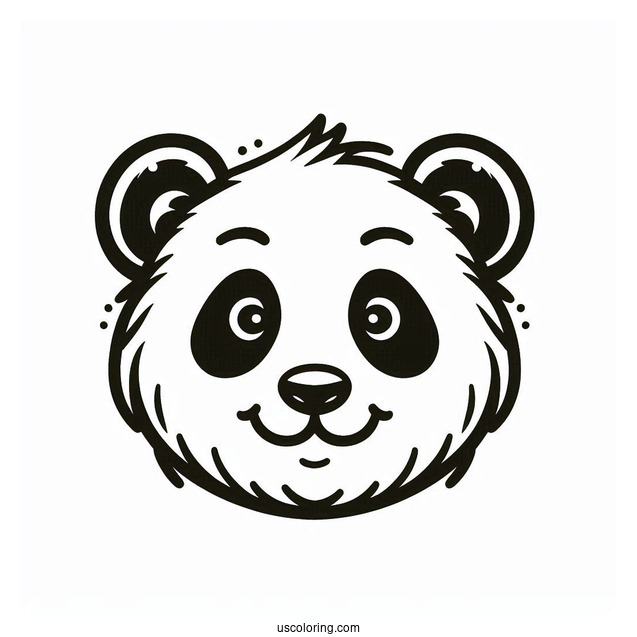 Outline Of Panda Head To Color