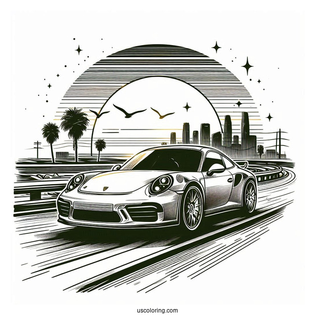 Porsche Coloring Page Logo