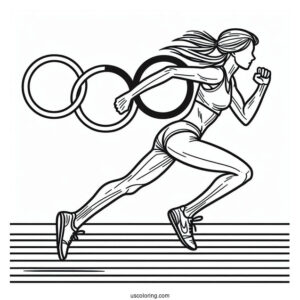Olympics Coloring Page Of Track And Field Woman Runners
