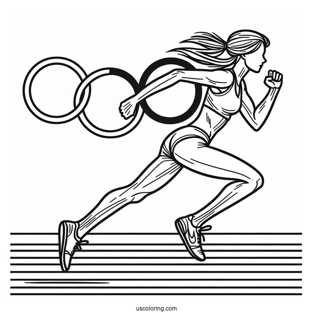 Olympics Coloring Page Of Track And Field Woman Runners