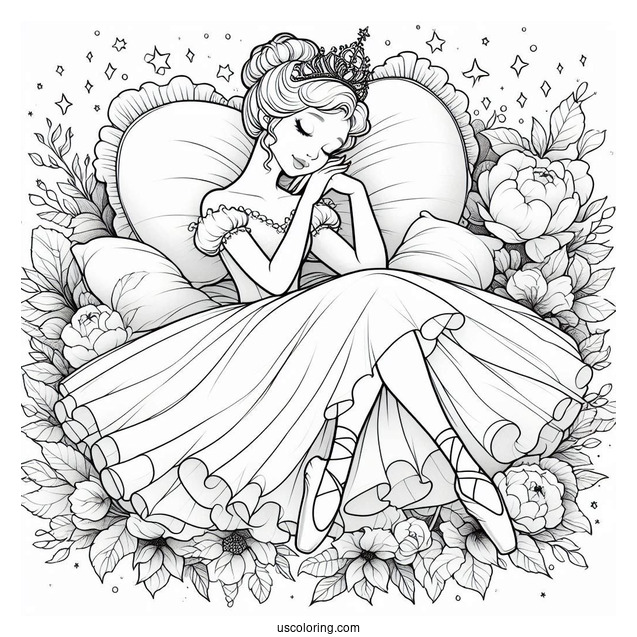 Sleeping Beauty Ballerinas To Color