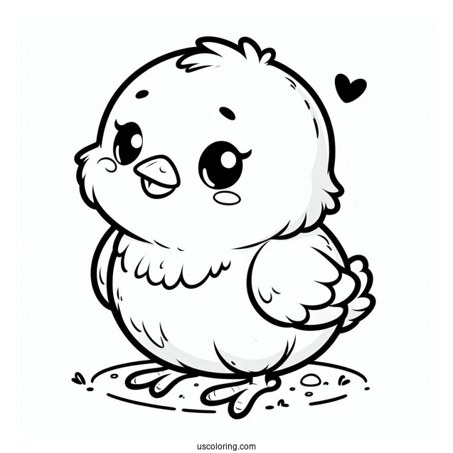 Adorable Baby Chick Coloring Sheet For Kids