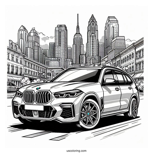2024 BMW Coloring Page XM Label Red In The City