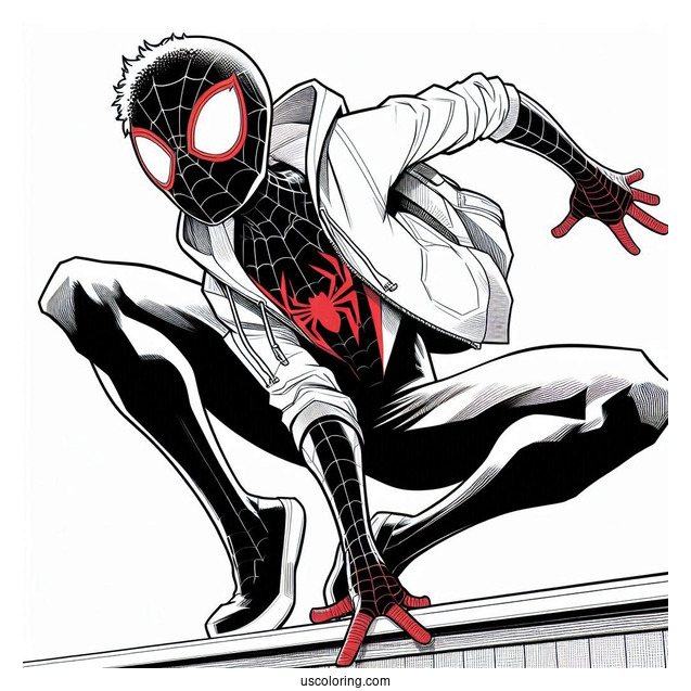 Into the Spider-Verse Miles Morales Coloring