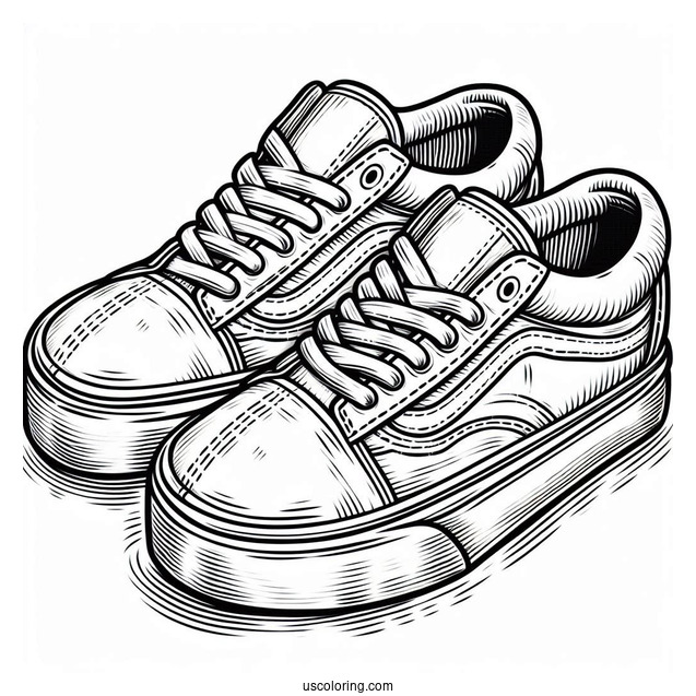 Coloring Page Of A Pair Of Vans