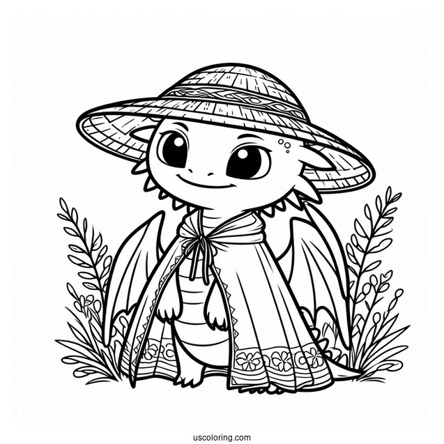 Easy Raya And The Last Dragon Coloring Page Outline With Her Hat And Cape For Kids