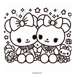 Sanrio Coloring Pages Of Kiki And Lala Little Twin Stars