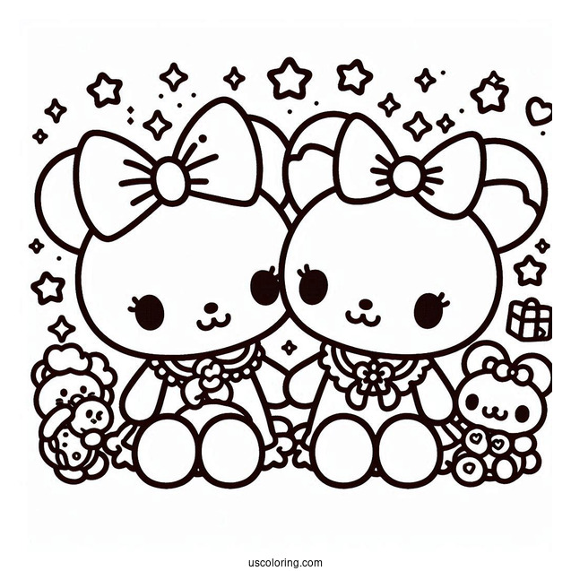 Sanrio Coloring Pages Of Kiki And Lala Little Twin Stars