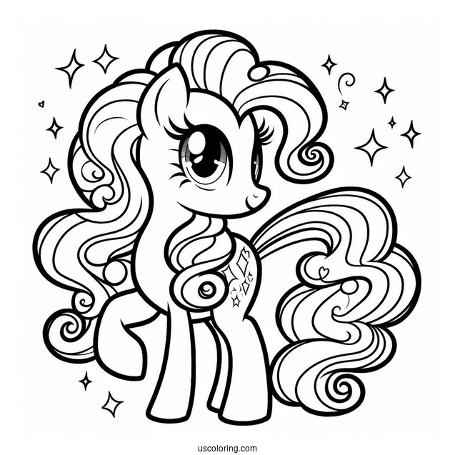 Elegant Pinkie Pie Coloring Page For Kids