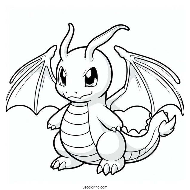 Coloring Page Of Dragonite Pokemon