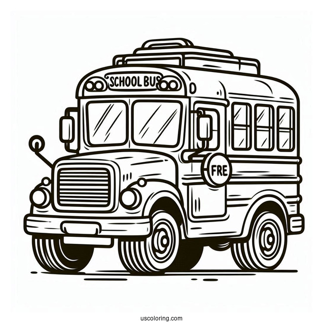 Simple Outline Of School Bus For Preschoolers