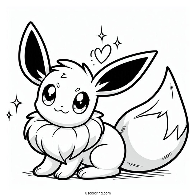 Espeon Eevee Coloring In For Kids