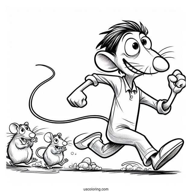 Ratatouille Coloring Page Running Away From Skinner