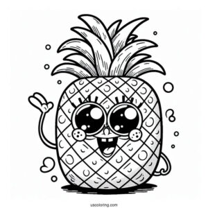 Sponge Bob Squarepants Pineapple Coloring Page For Kids