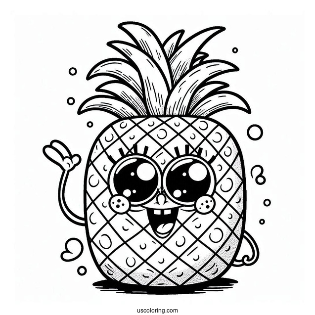 Sponge Bob Squarepants Pineapple Coloring Page For Kids