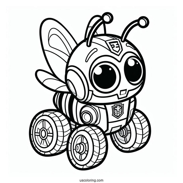 Simple Bumblebee Rescue Bot Coloring Page For Preschoolers