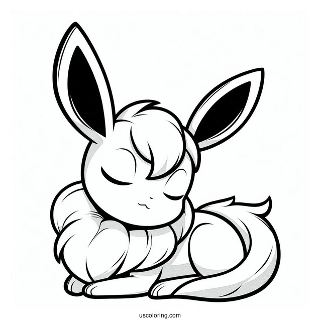 Sleepy Sylveon Coloring Page