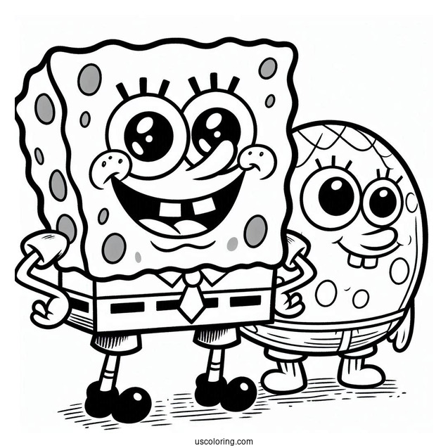 Nickelodeon Coloring Page Of Smiling SpongeBob For Preschoolers