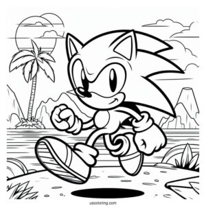 Easy Super Sonic Exe Coloring Page Outline In Angel Island